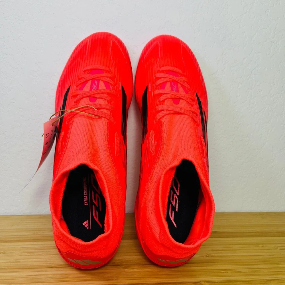 Adidas F50 League Mid FG Soccer Cleats Womens Bright Orange Black Size 9.5 - Picture 7 of 10